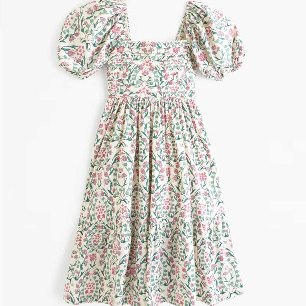 Puff Sleeve Midi Dress